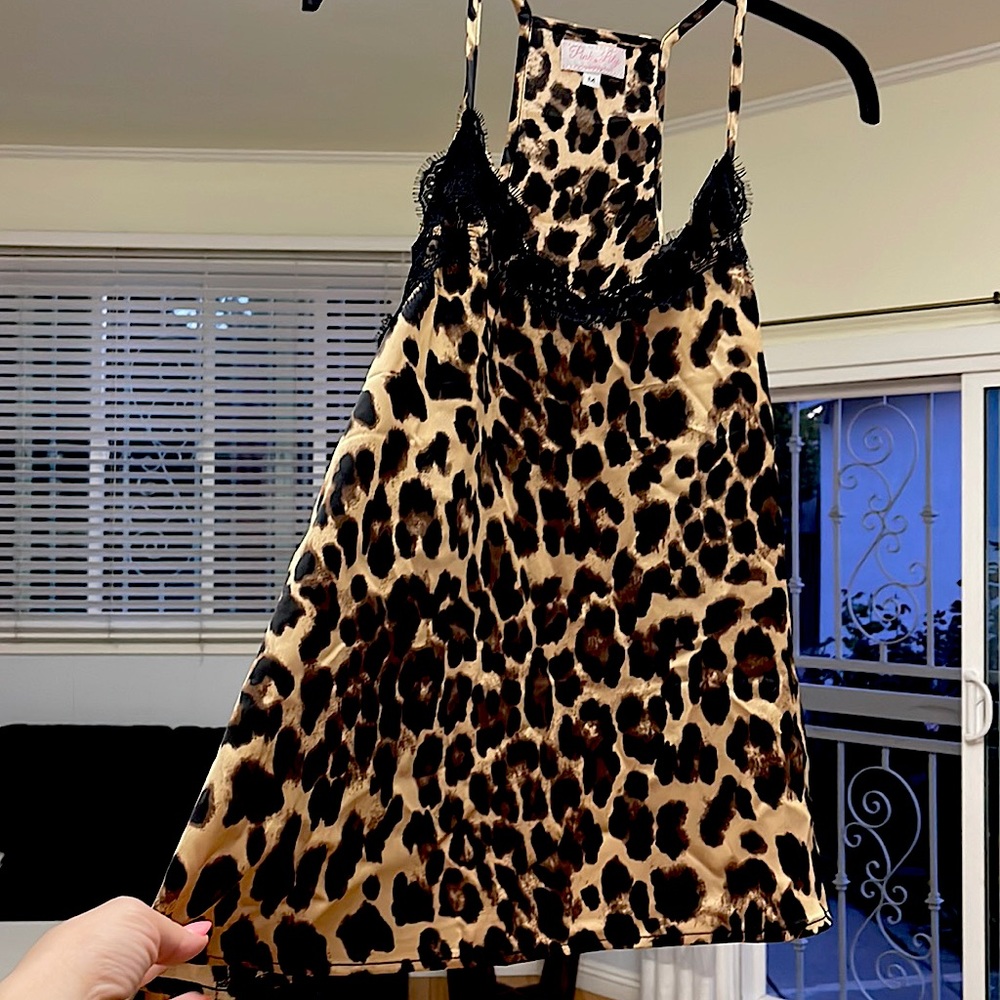 Pink Lily leopard tank for summer 97% polyester, 3% spandex